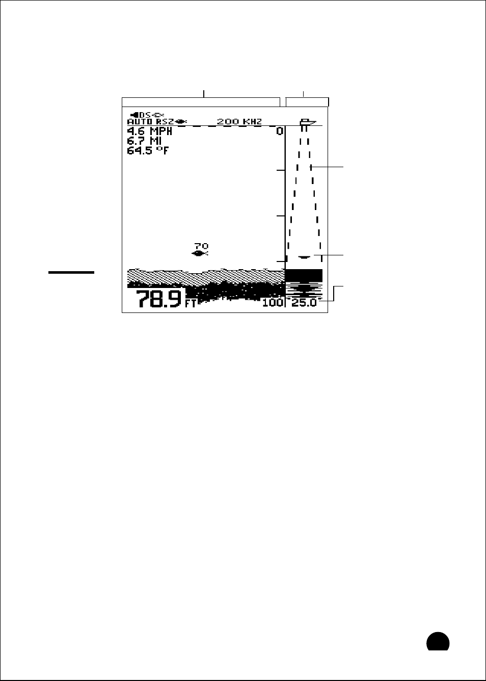 A-scope (bottom coverage) mode, Operating instructions | Raymarine 465 User Manual | Page 62 / 107