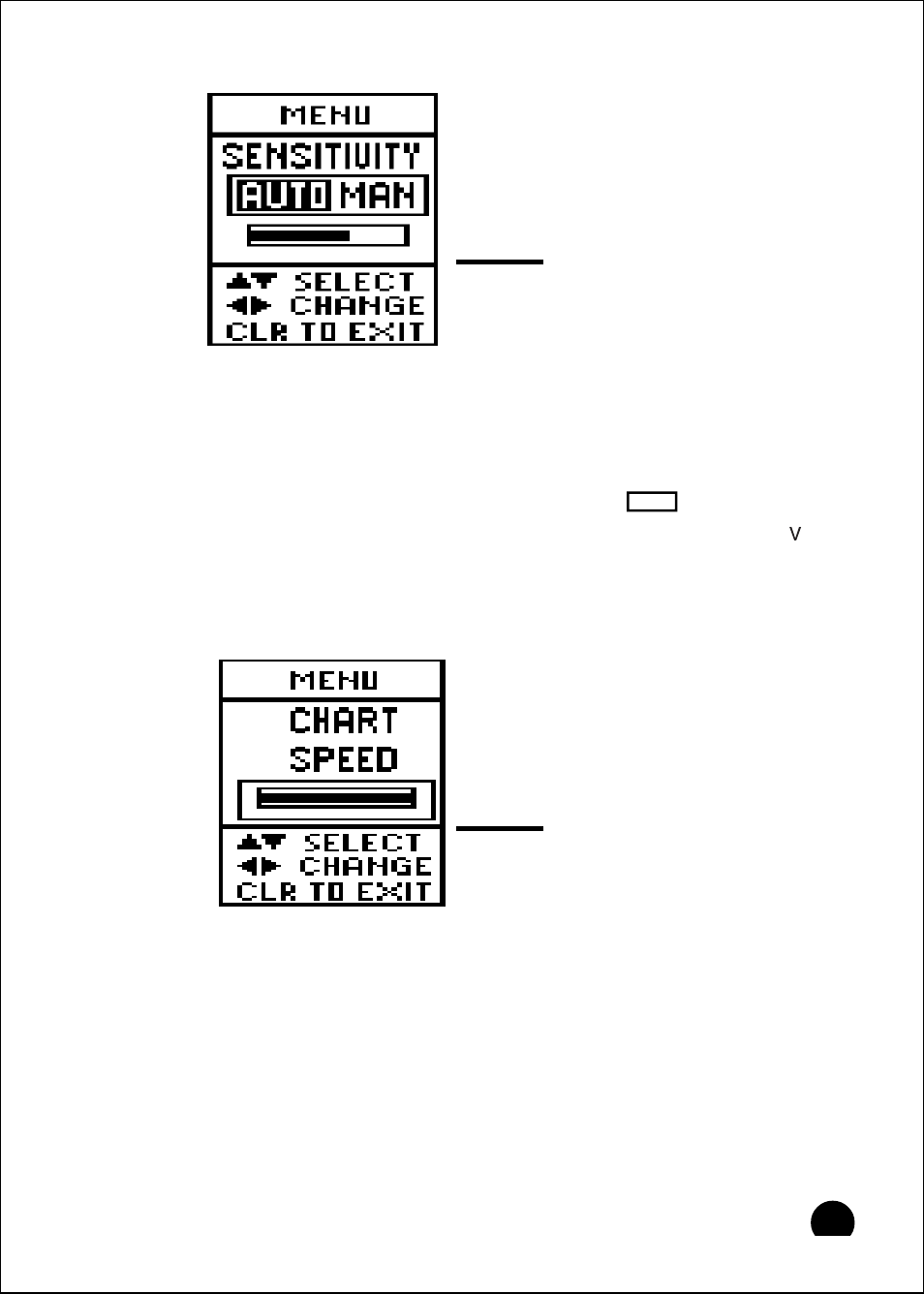 Sidelooker sensitivity menu item, Sidelooker chart speed menu item | Raymarine 465 User Manual | Page 88 / 107