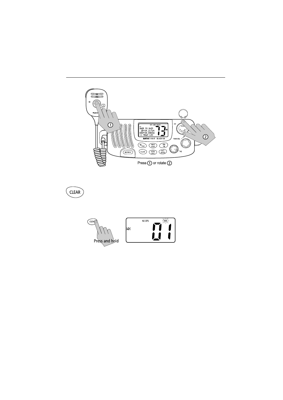 6 selecting a weather channel (if available) | Raymarine Ray54E User Manual | Page 29 / 116