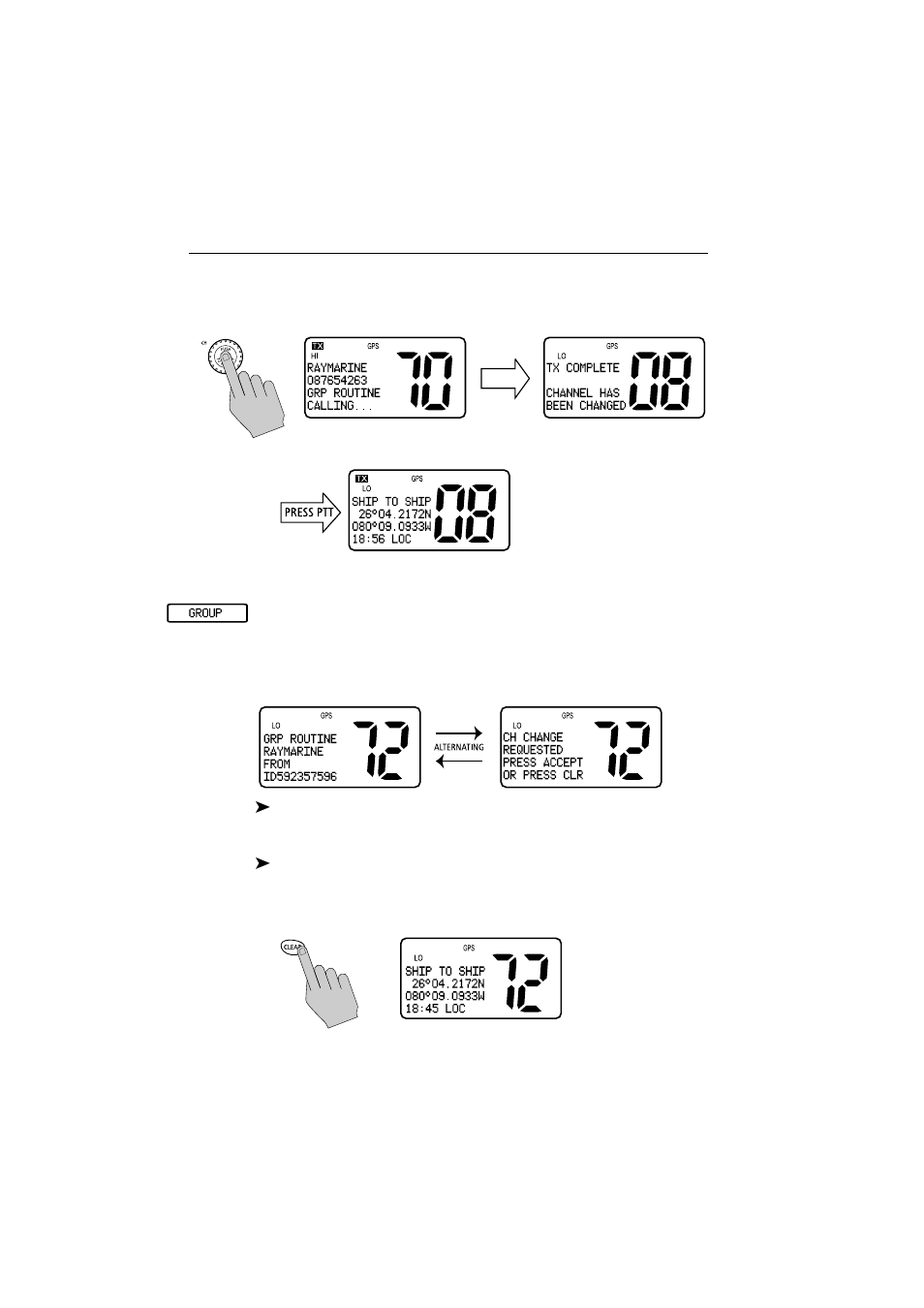 Receiving group calls | Raymarine Ray54E User Manual | Page 50 / 116