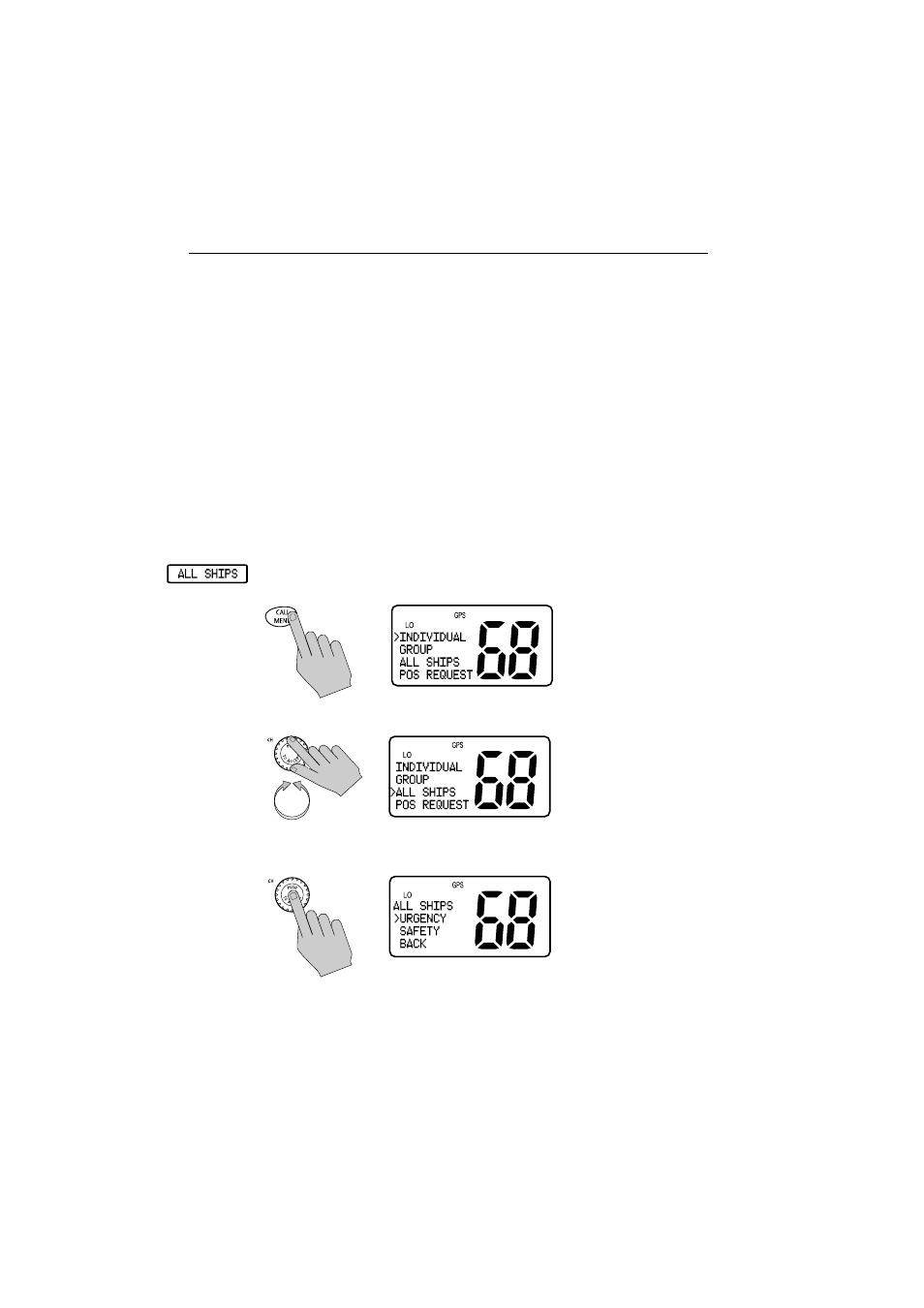 4 all ships calls, Transmitting an all ships call | Raymarine Ray54E User Manual | Page 52 / 116