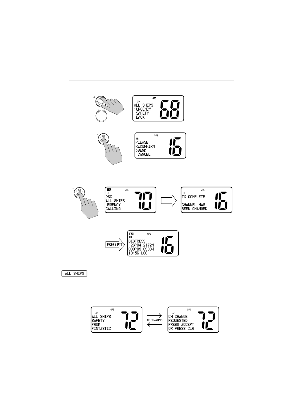 Receiving an all ships call | Raymarine Ray54E User Manual | Page 53 / 116