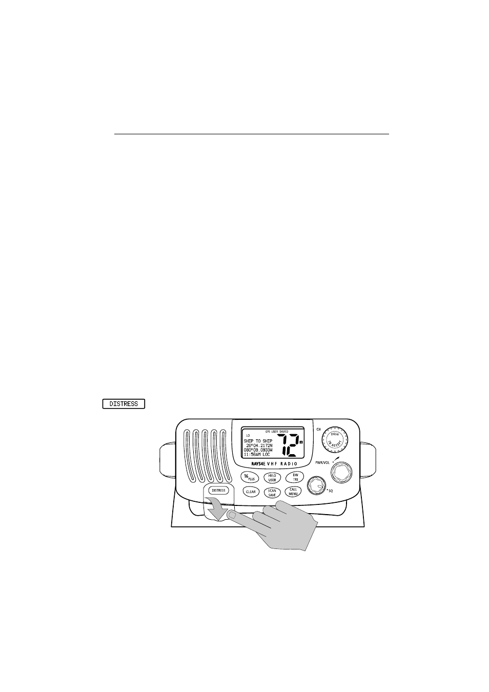 5 distress calls, Sending a distress call | Raymarine Ray54E User Manual | Page 55 / 116