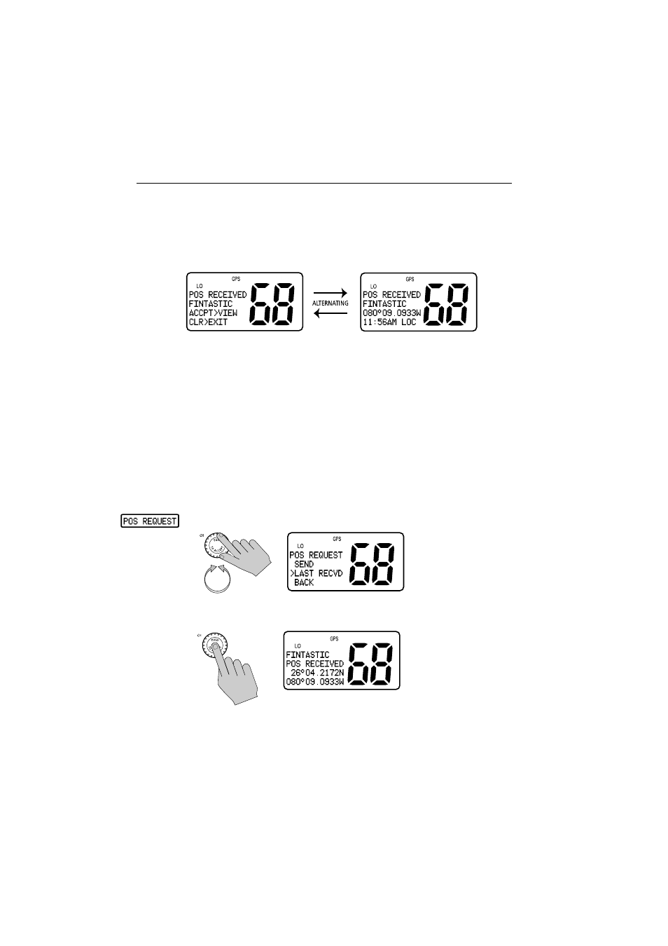 Retrieving the last received position data | Raymarine Ray54E User Manual | Page 62 / 116