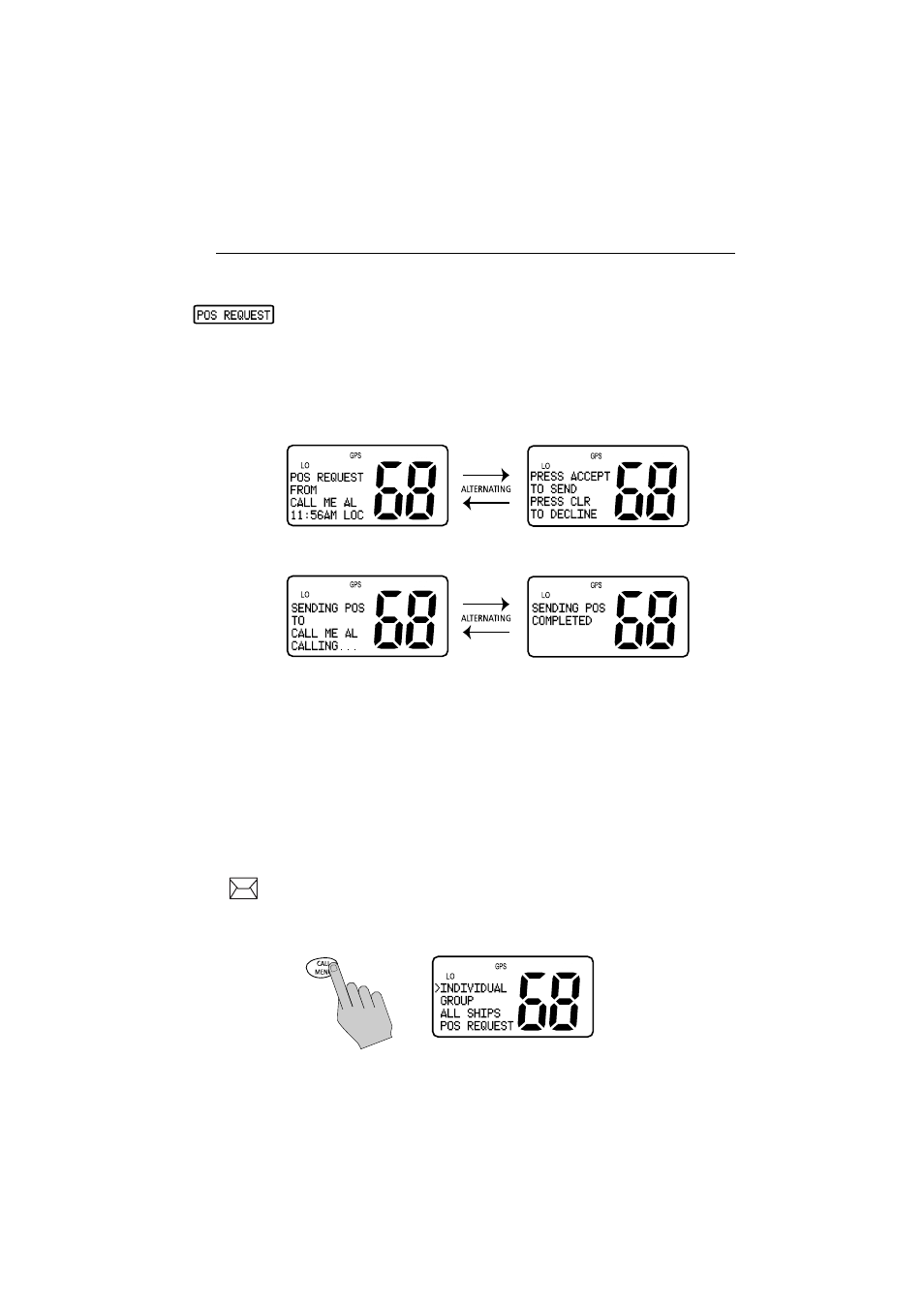 Receiving a position request from another station, 7 call log | Raymarine Ray54E User Manual | Page 63 / 116