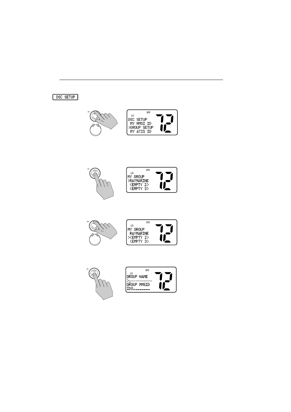 Adding a new group | Raymarine Ray54E User Manual | Page 84 / 116