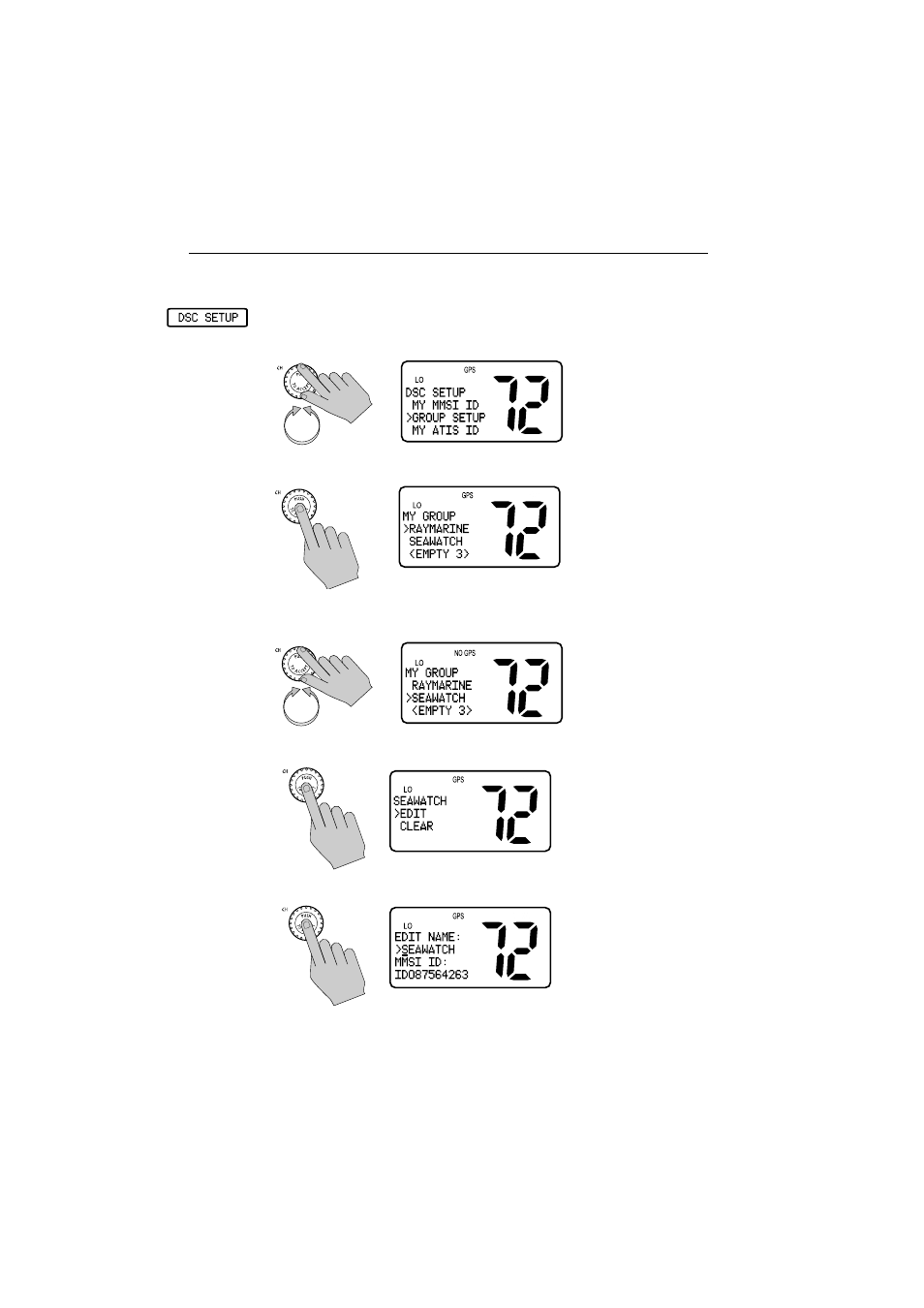 Editing an existing entry | Raymarine Ray54E User Manual | Page 86 / 116