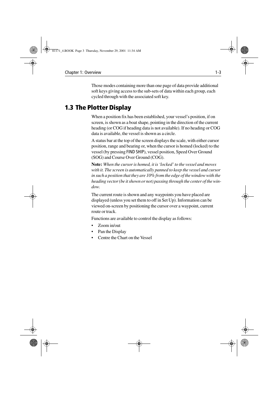 3 the plotter display, 3 the plotter display -3 | Raymarine GPS Plotter User Manual | Page 14 / 131