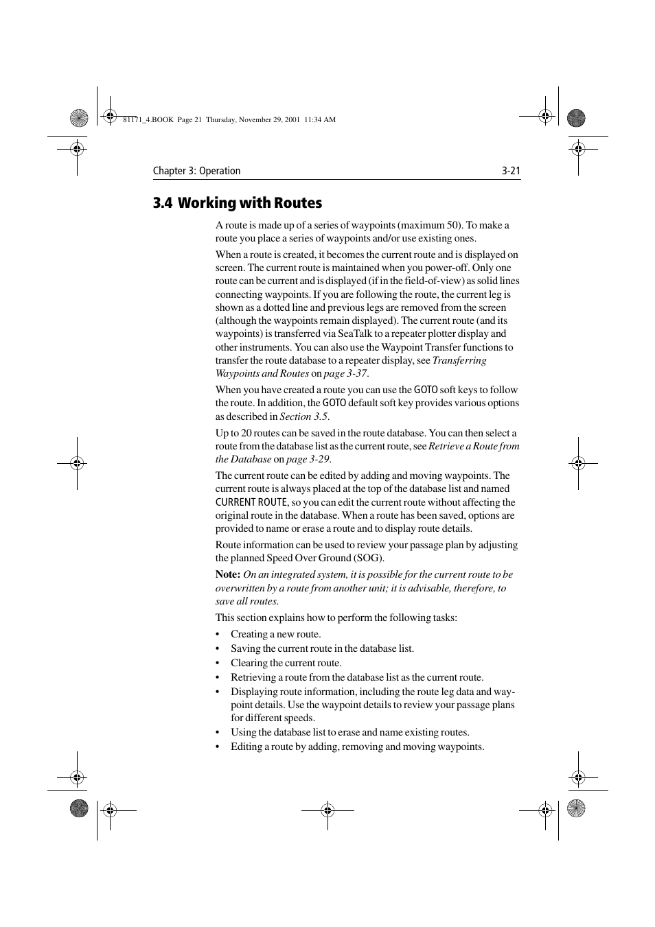 4 working with routes, 4 working with routes -21 | Raymarine GPS Plotter User Manual | Page 50 / 131
