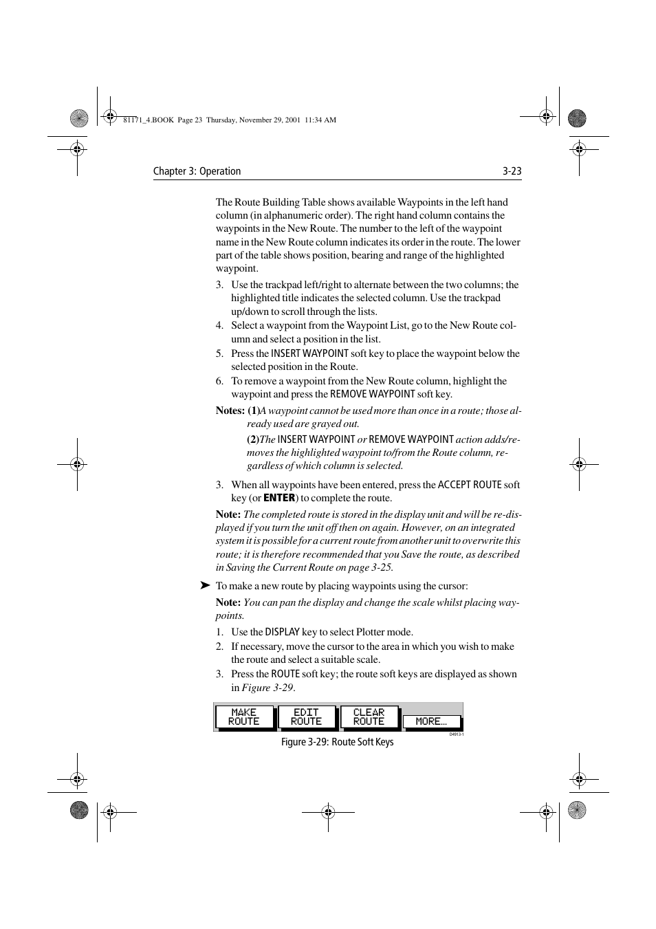 Figure 3-29: route soft keys | Raymarine GPS Plotter User Manual | Page 52 / 131