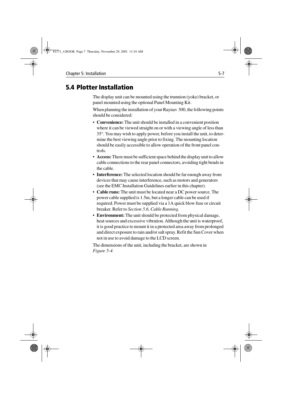 4 plotter installation, 4 plotter installation -7 | Raymarine GPS Plotter User Manual | Page 98 / 131