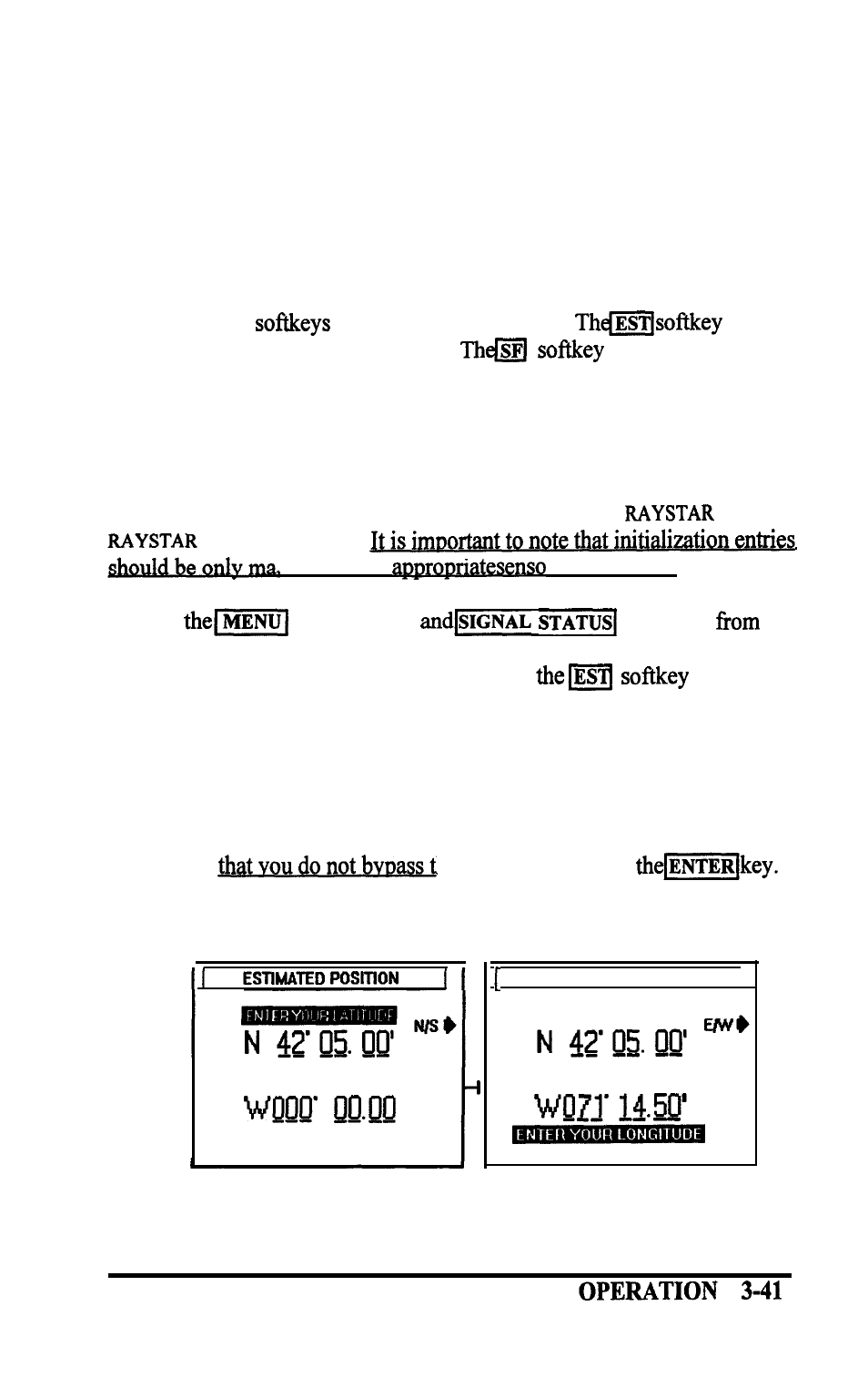 Entering initial position | Raymarine GPS navigation User Manual | Page 54 / 75