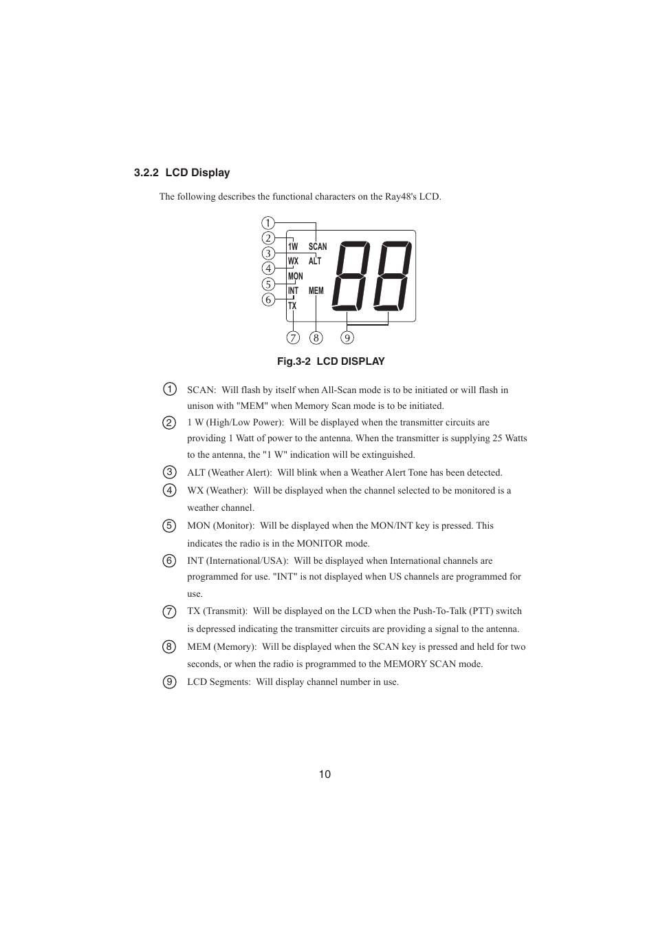 2 lcd display | Raymarine Ray48 User Manual | Page 15 / 42