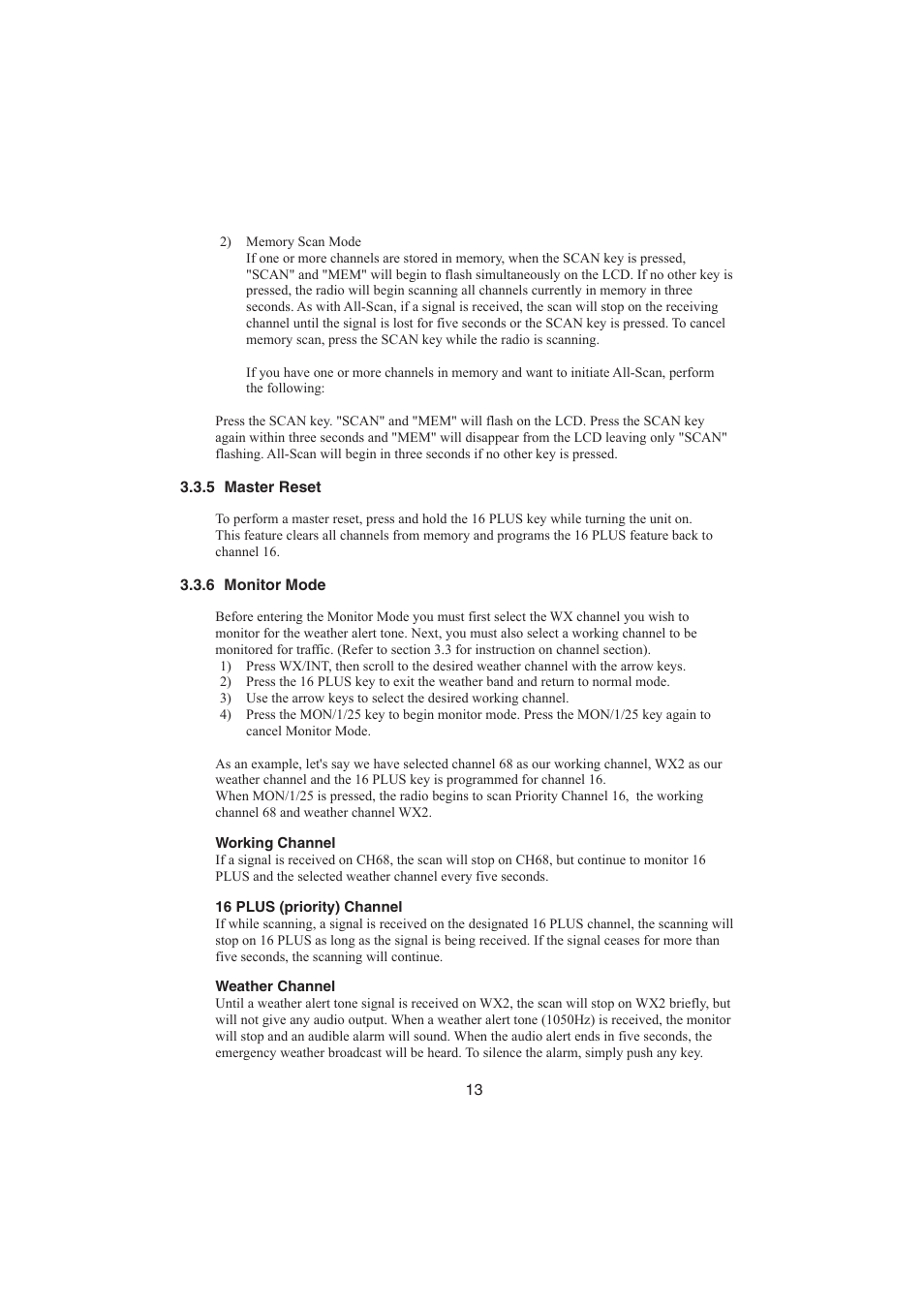 5 master reset, 6 monitor mode | Raymarine Ray48 User Manual | Page 18 / 42