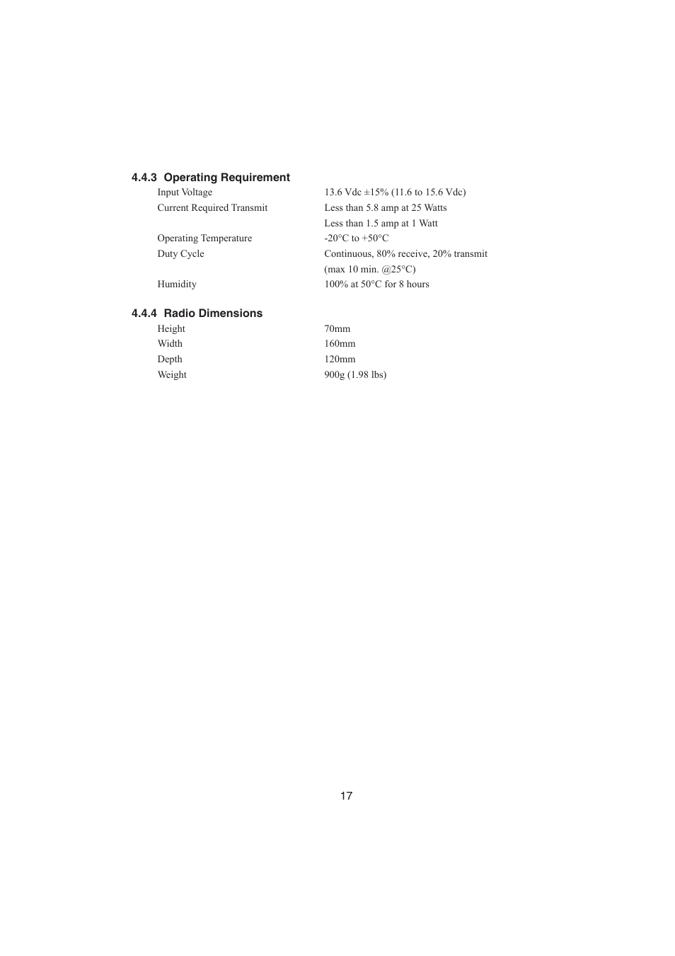 3 operating requirement, 4 radio dimensions | Raymarine Ray48 User Manual | Page 22 / 42