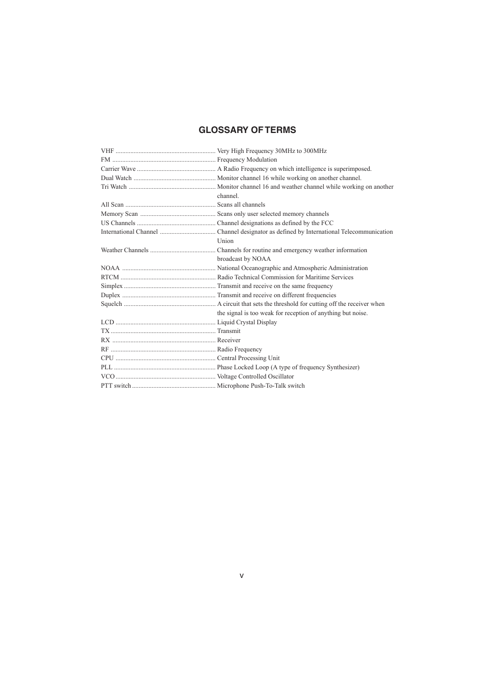 Glossary of terms | Raymarine Ray48 User Manual | Page 5 / 42