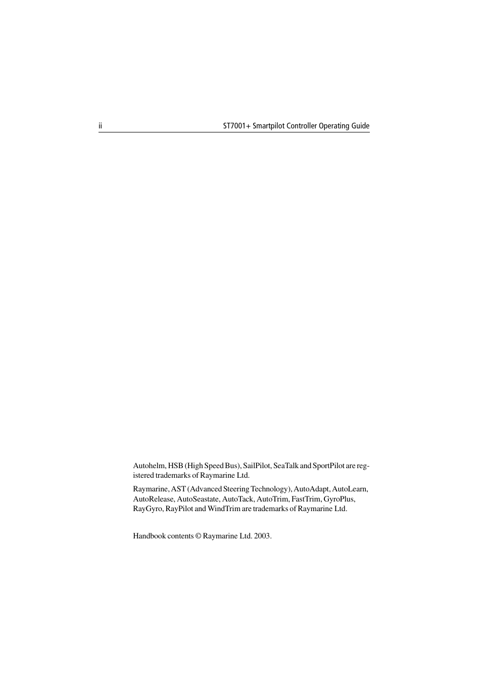 Raymarine ST7001 User Manual | Page 2 / 48
