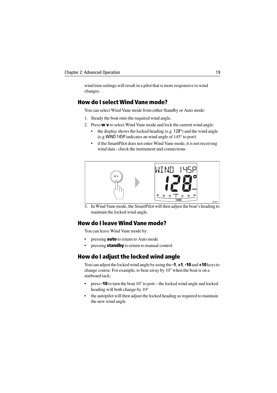 How do i select wind vane mode, How do i leave wind vane mode, How do i adjust the locked wind angle | Raymarine ST7001 User Manual | Page 25 / 48