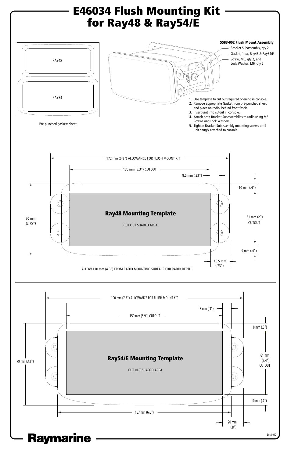 Raymarine E46034 User Manual | 1 page