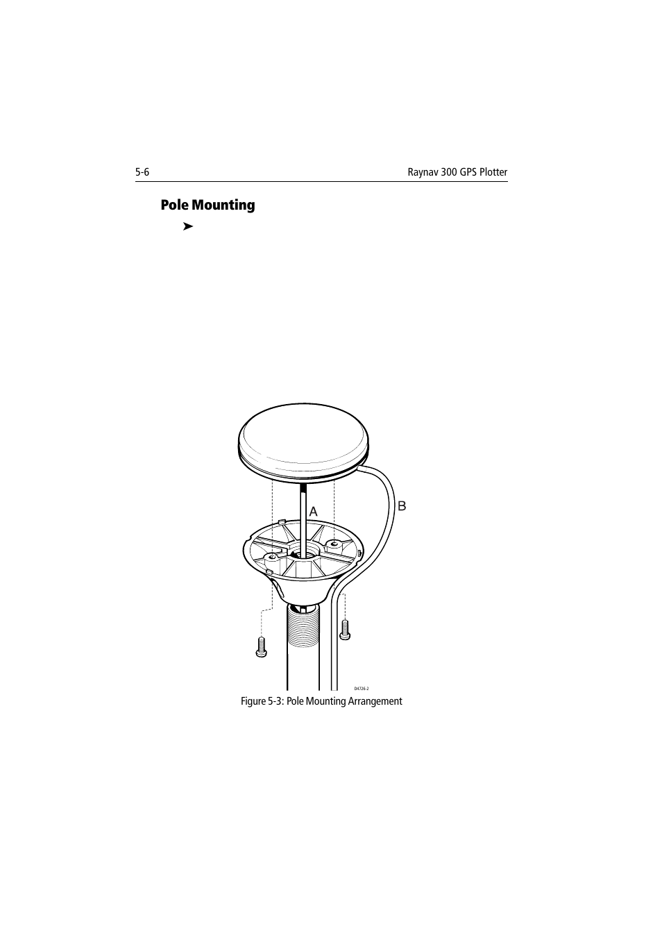 Pole mounting | Raymarine 300 User Manual | Page 100 / 136