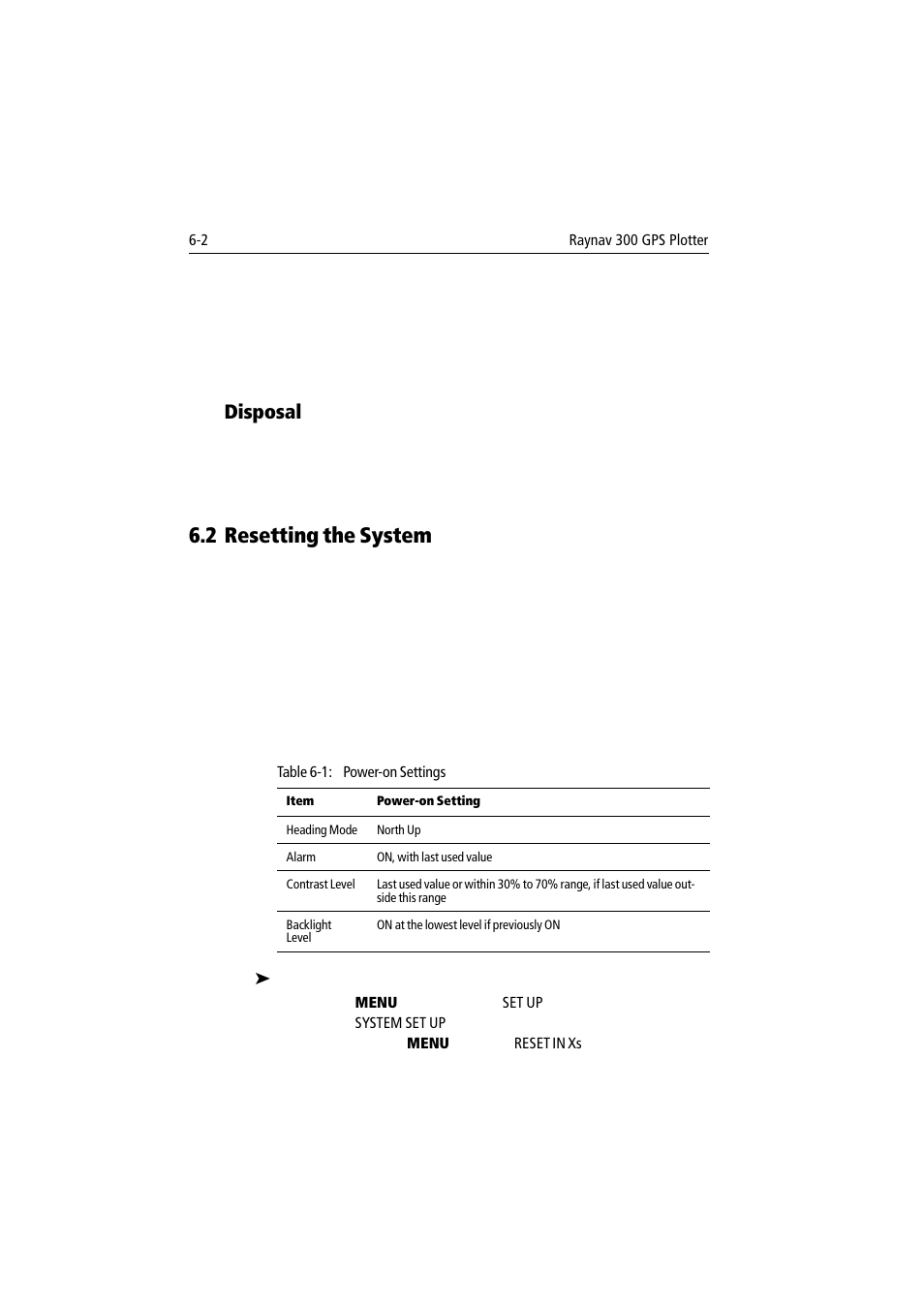 2 resetting the system, Disposal | Raymarine 300 User Manual | Page 112 / 136