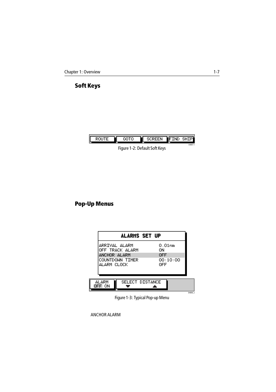 Soft keys, Pop-up menus | Raymarine 300 User Manual | Page 17 / 136