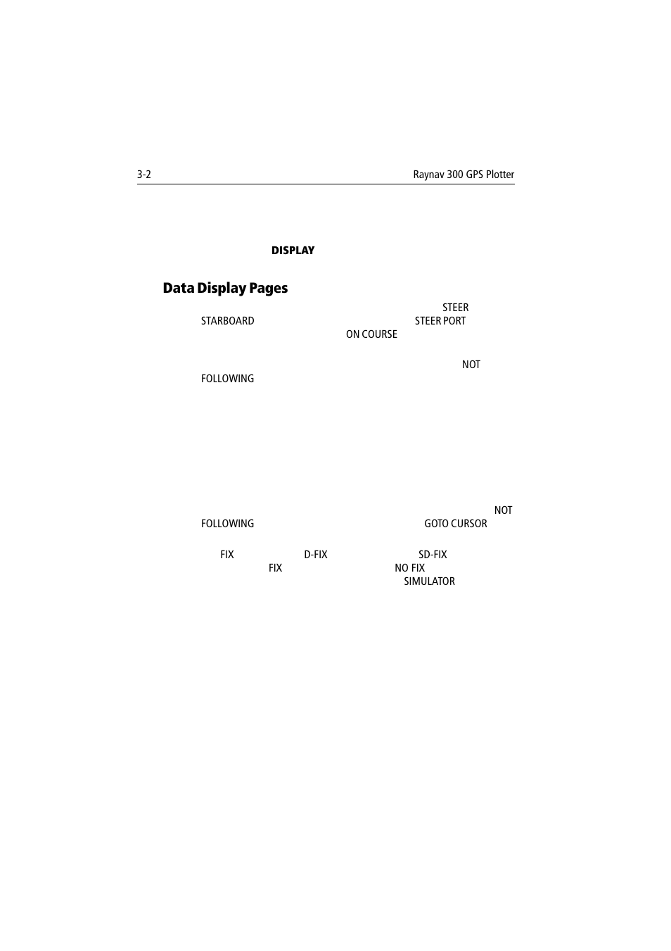 Data display pages | Raymarine 300 User Manual | Page 30 / 136