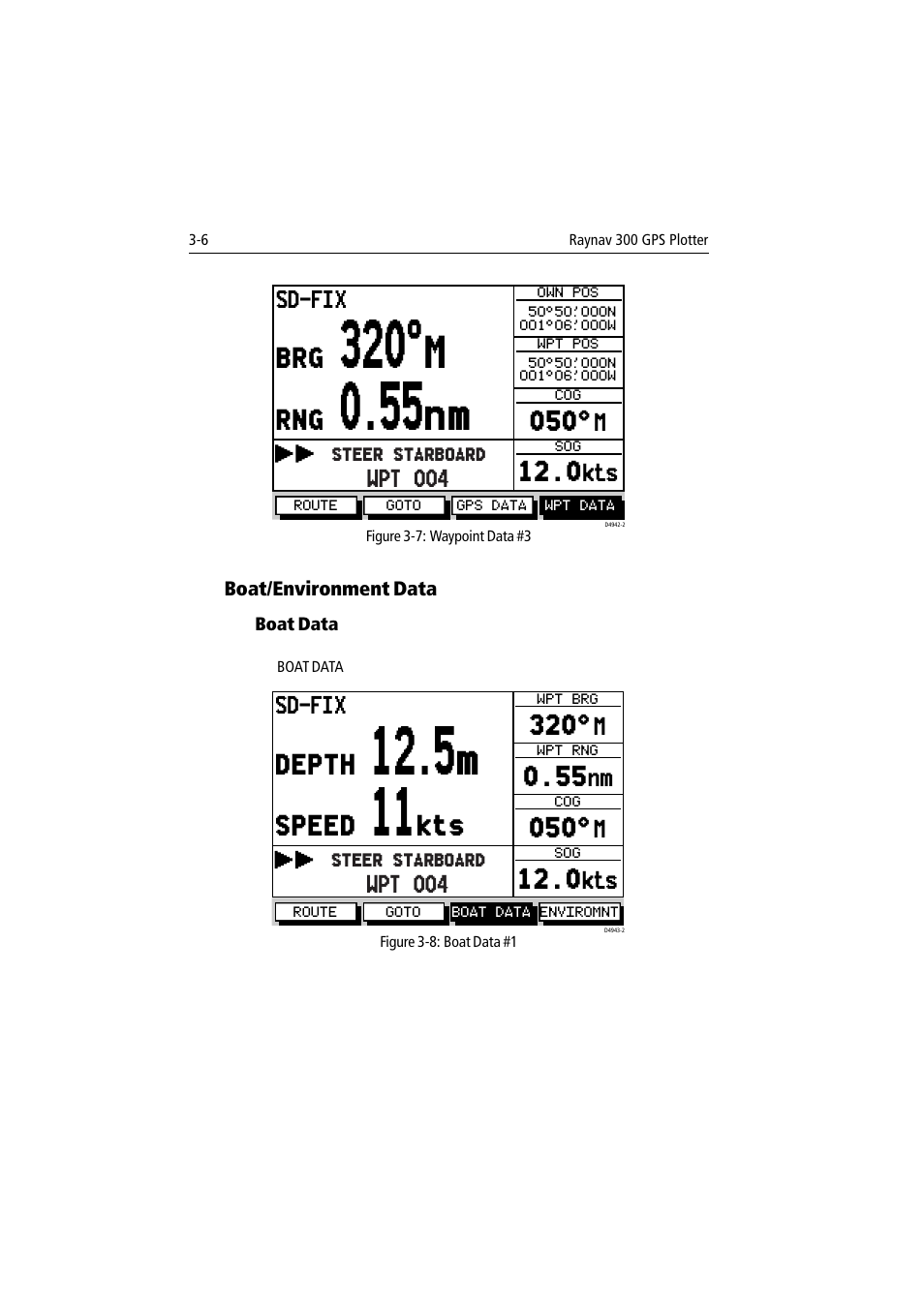 Depth, Speed | Raymarine 300 User Manual | Page 34 / 136