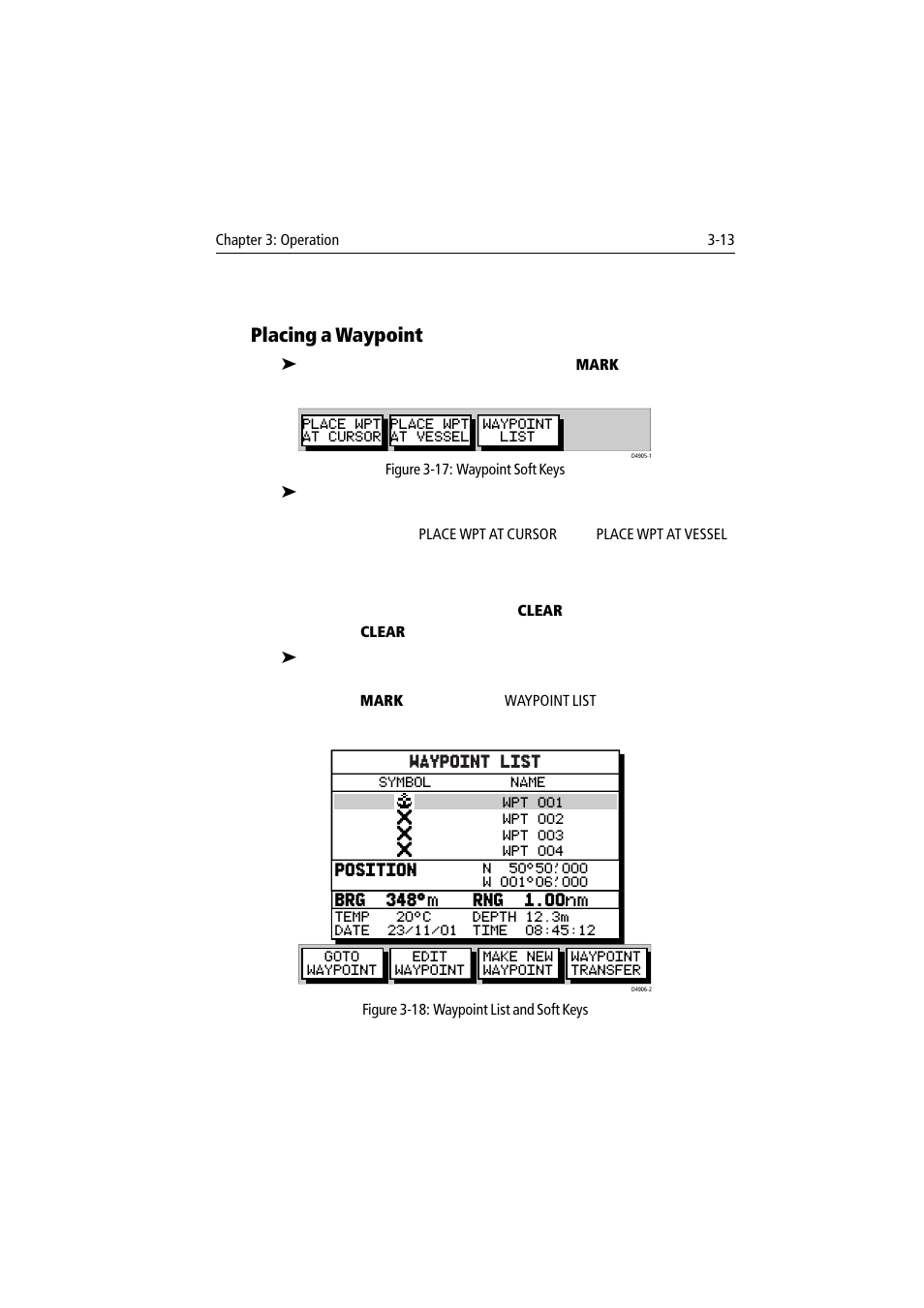 Placing a waypoint | Raymarine 300 User Manual | Page 41 / 136