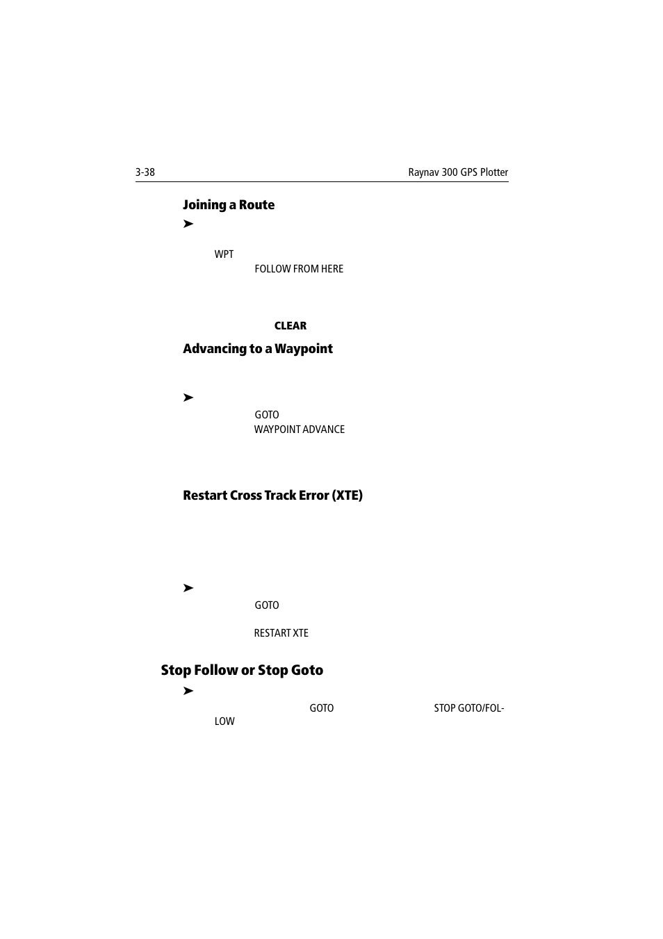 Stop follow or stop goto | Raymarine 300 User Manual | Page 66 / 136