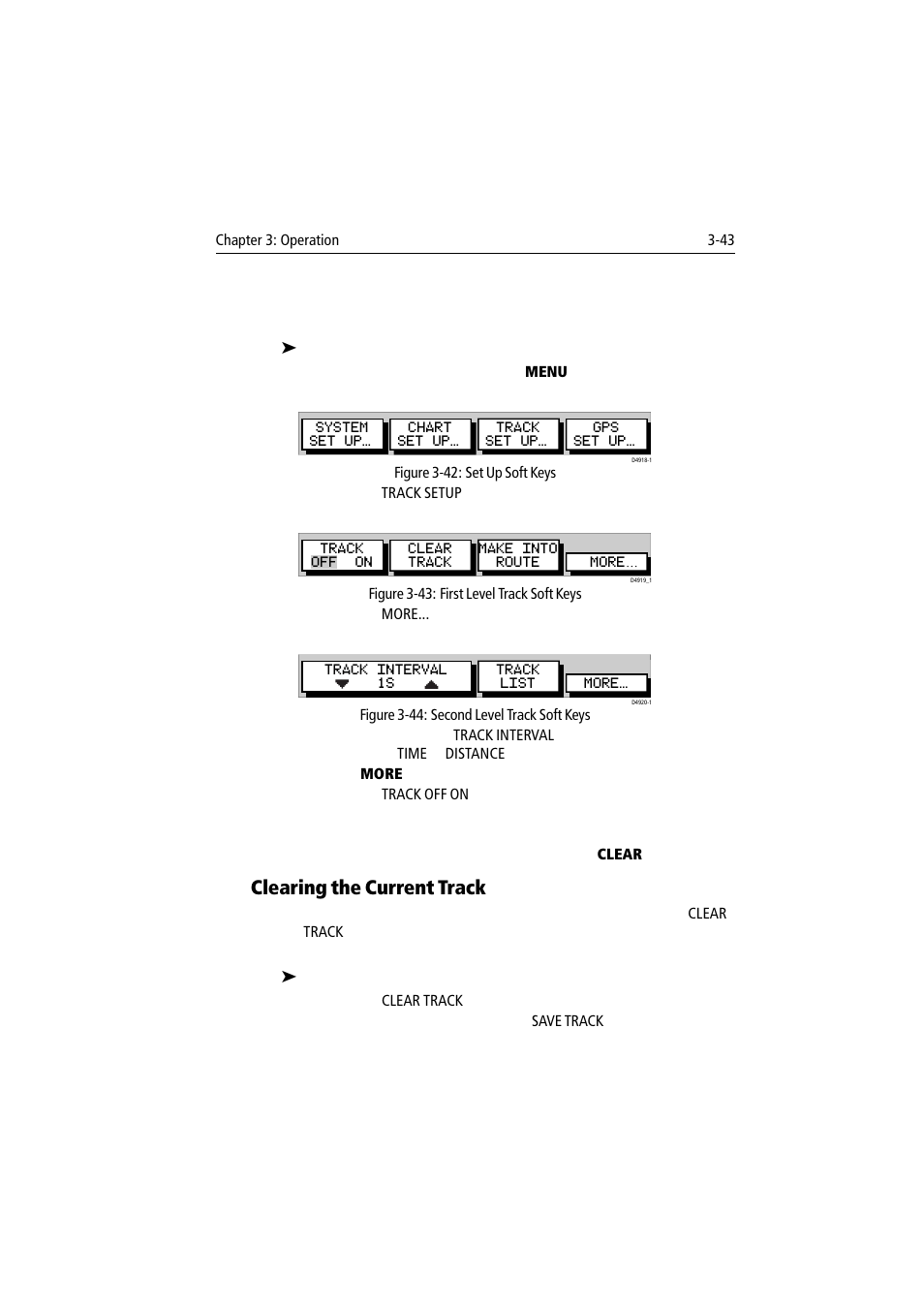 Clearing the current track | Raymarine 300 User Manual | Page 71 / 136