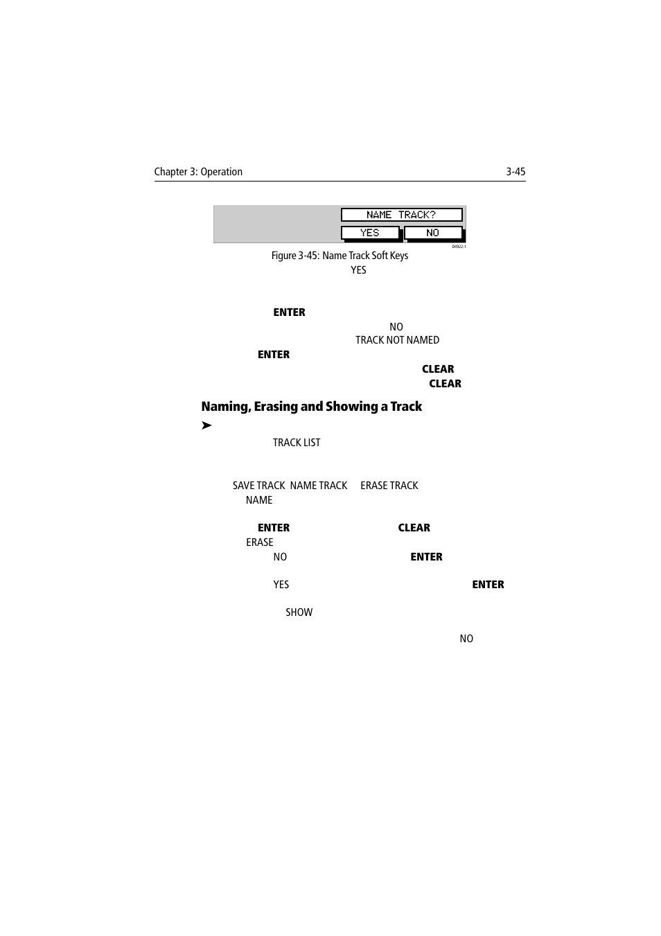 Naming, erasing and showing a track | Raymarine 300 User Manual | Page 73 / 136