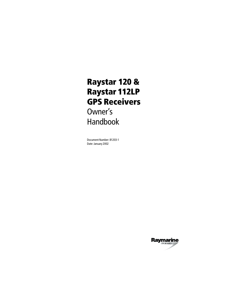 Raymarine Raystar 120 User Manual | 30 pages