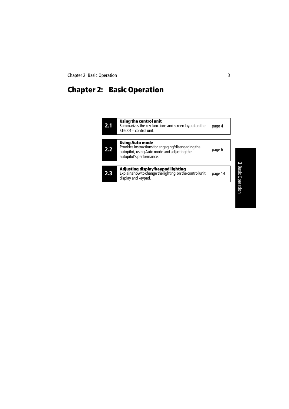 Chapter 2: basic operation | Raymarine autopilot User Manual | Page 16 / 137