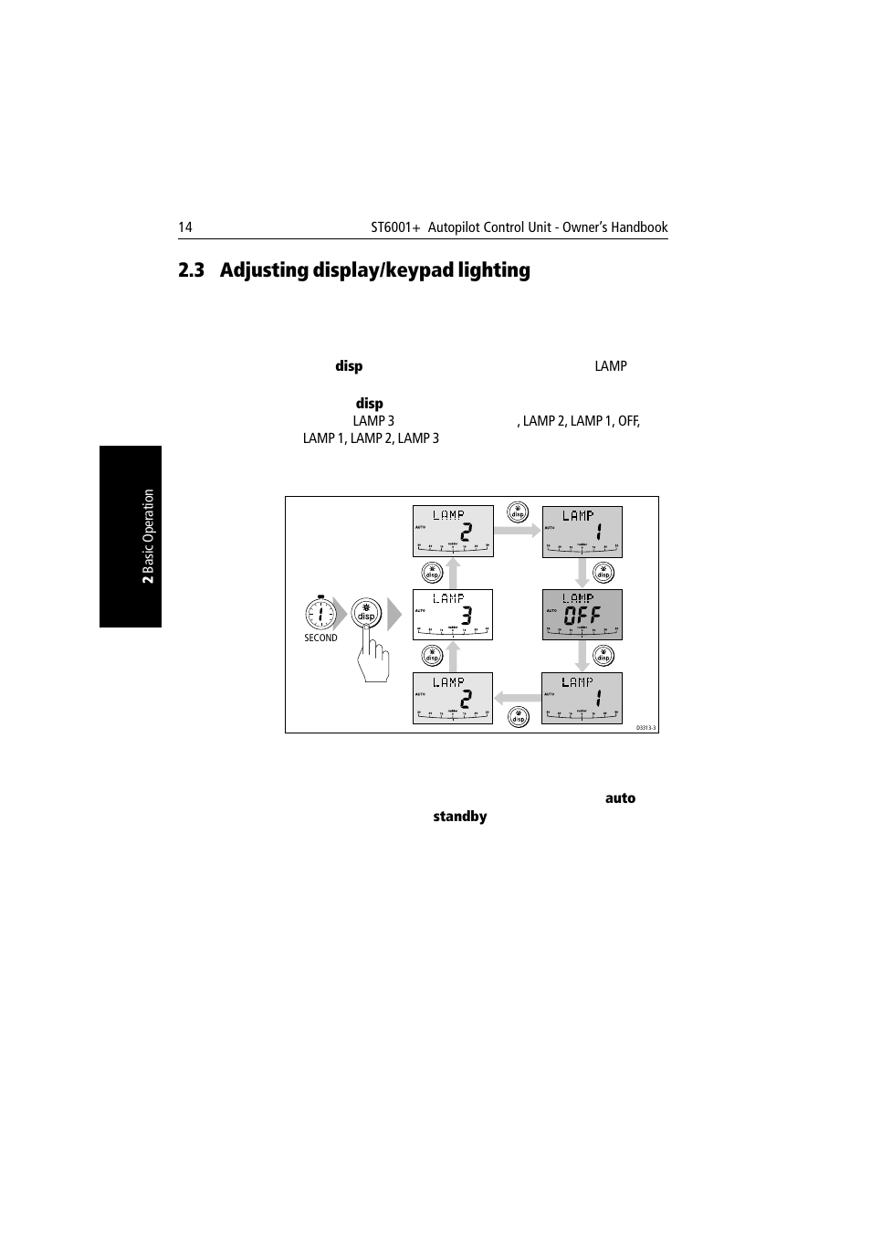 3 adjusting display/keypad lighting, Adjusting display/keypad lighting | Raymarine autopilot User Manual | Page 27 / 137