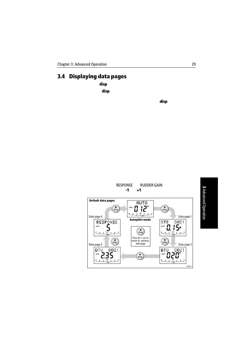4 displaying data pages | Raymarine autopilot User Manual | Page 42 / 137