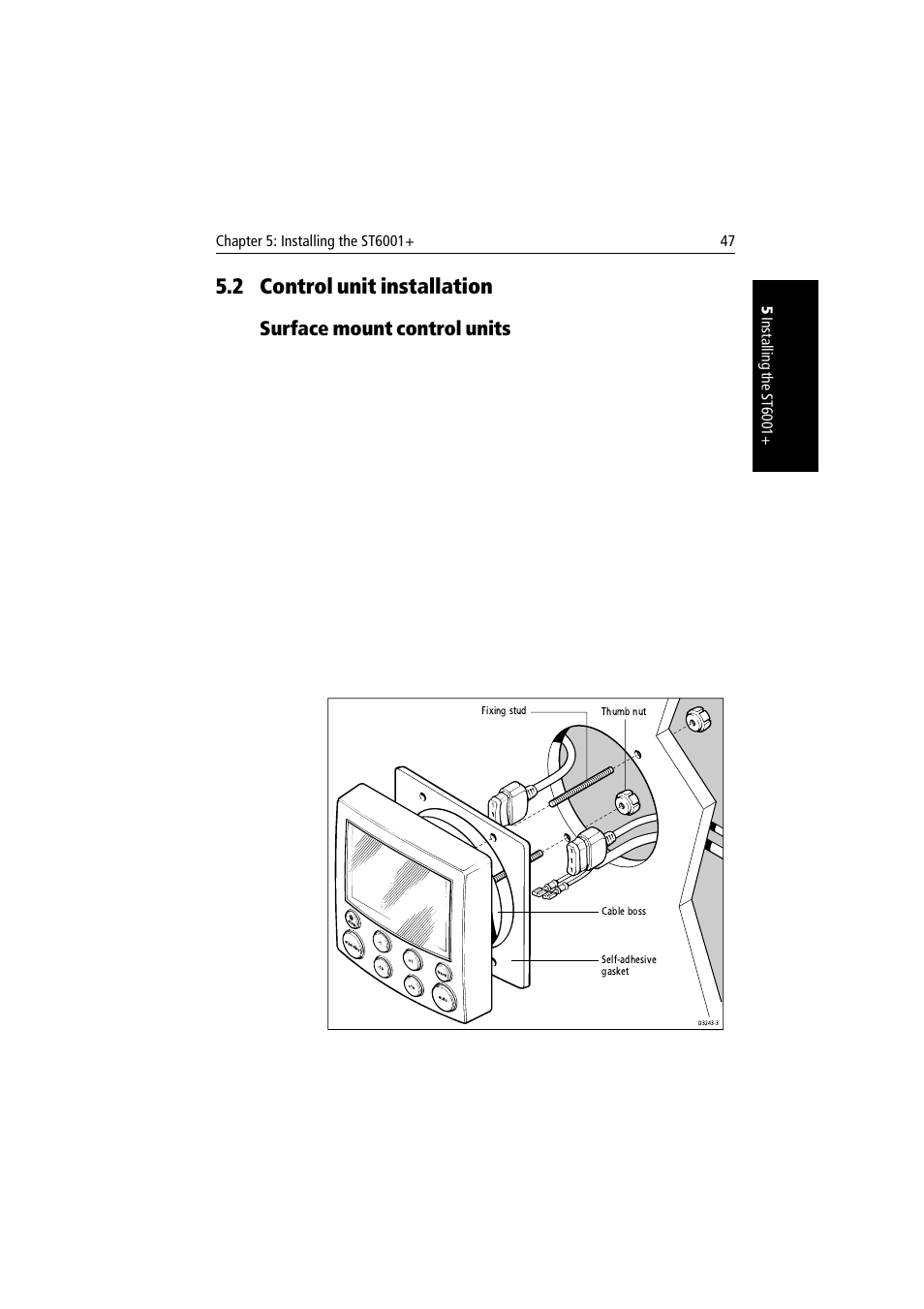 2 control unit installation, Surface mount control units, Control unit installation | Raymarine autopilot User Manual | Page 60 / 137