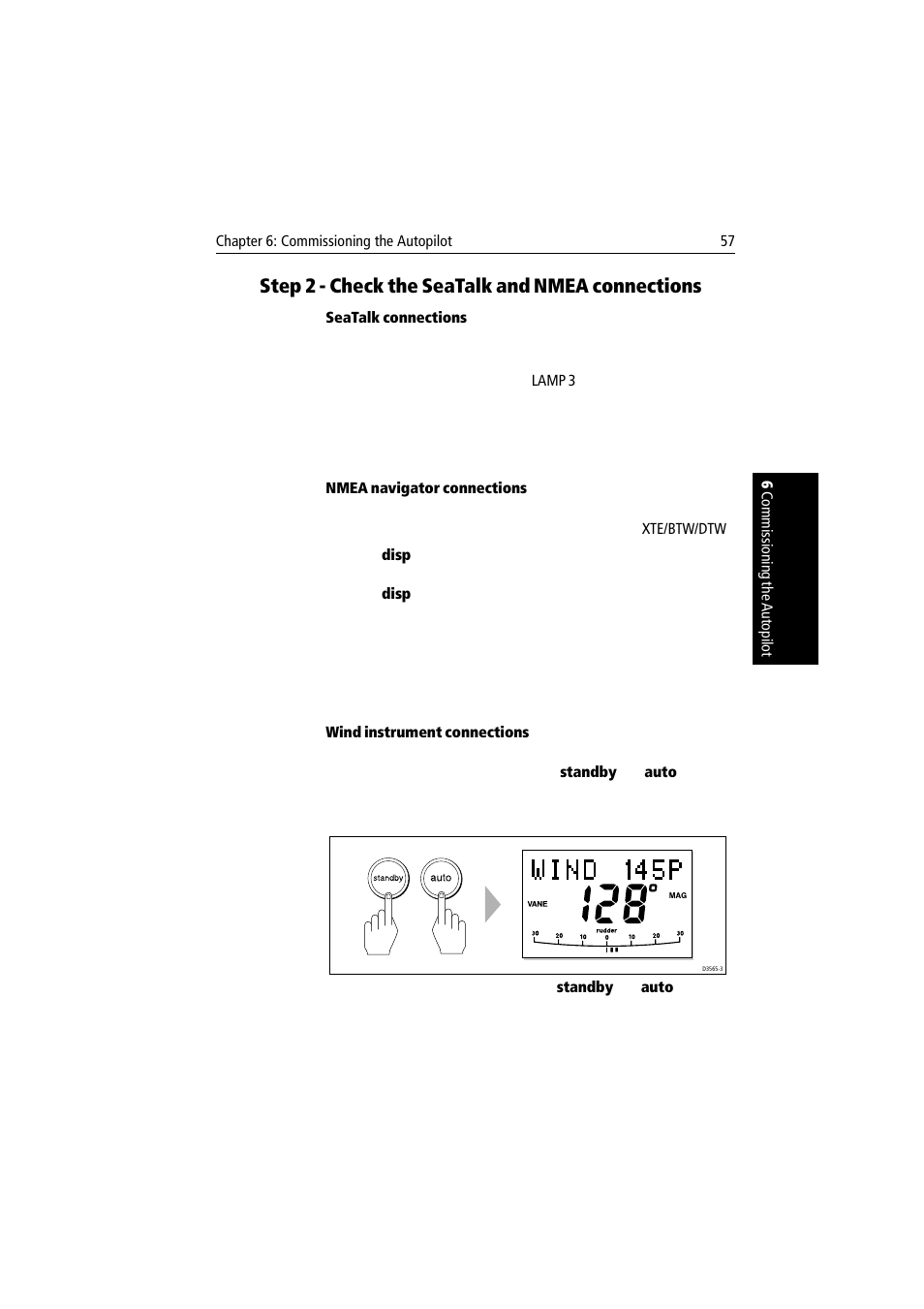 Step 2 - check the seatalk and nmea connections, Seatalk connections, Nmea navigator connections | Wind instrument connections | Raymarine autopilot User Manual | Page 70 / 137