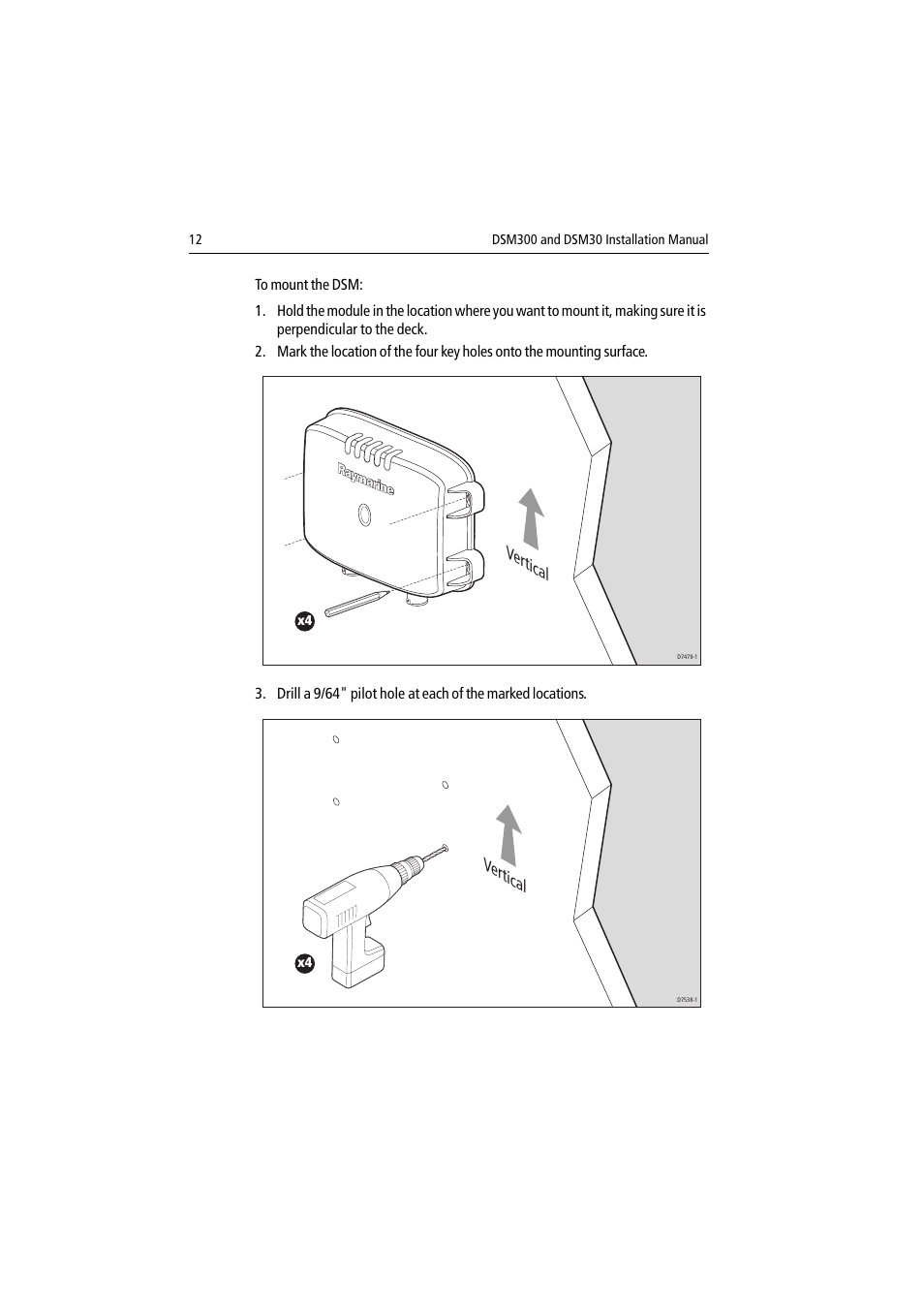 Vertical | Raymarine DSM30 User Manual | Page 12 / 34