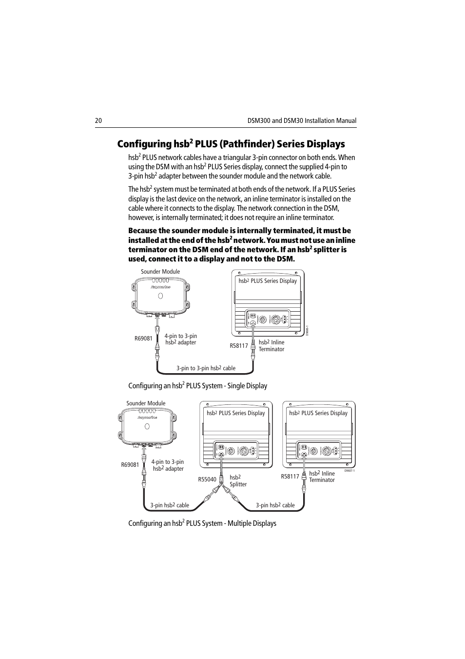 Configuring hsb2 plus (pathfinder) series displays, Configuring hsb, Plus (pathfinder) series displays | Raymarine DSM30 User Manual | Page 20 / 34