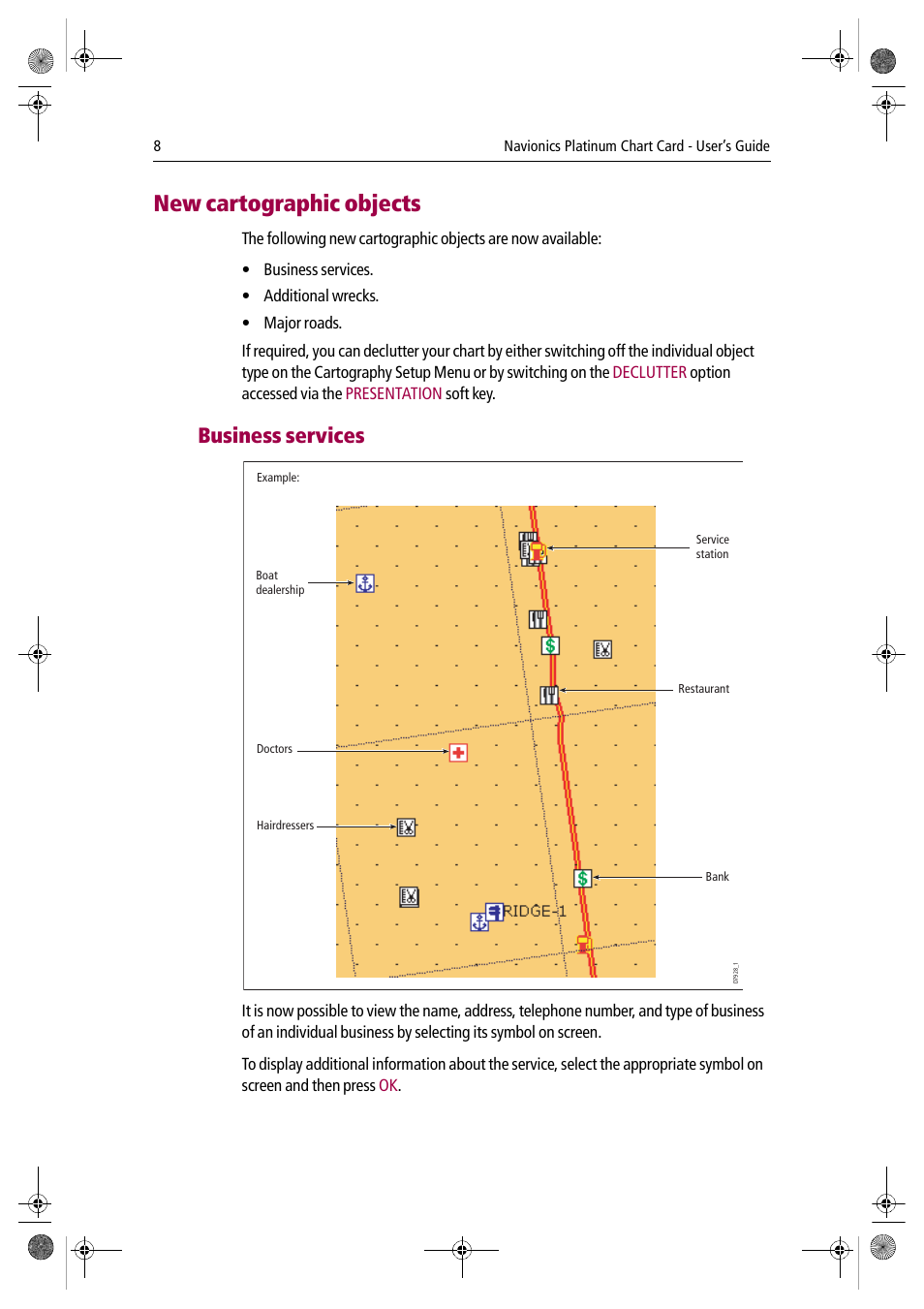 New cartographic objects, Business services | Raymarine Platinum Chart Card User Manual | Page 12 / 29