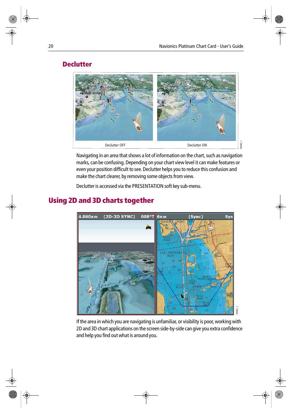 Using 2d and 3d charts together, Declutter | Raymarine Platinum Chart Card User Manual | Page 24 / 29