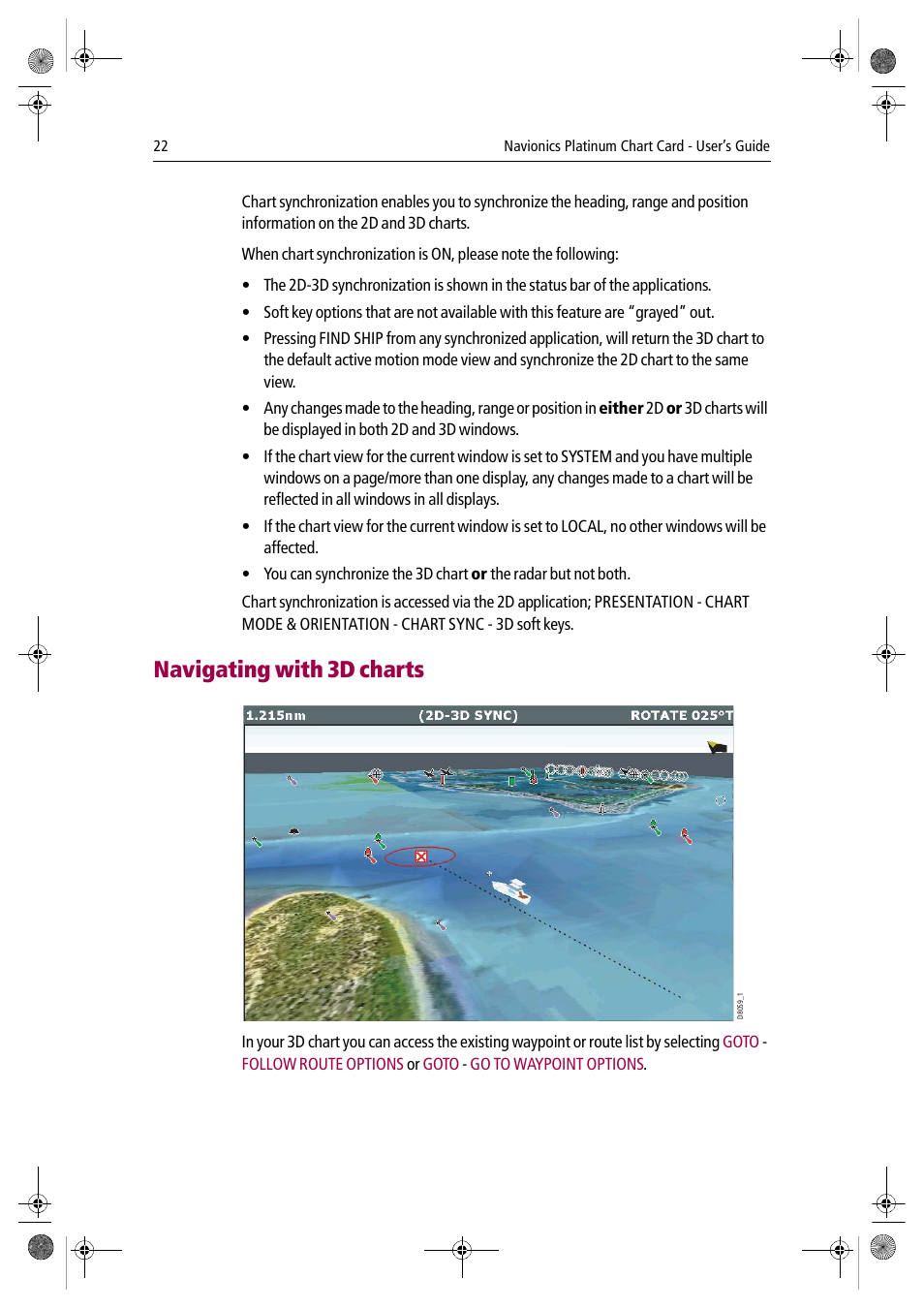 Navigating with 3d charts | Raymarine Platinum Chart Card User Manual | Page 26 / 29