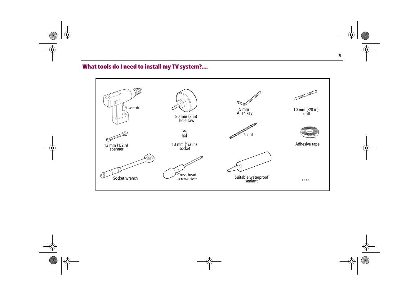 What tools do i need to install my tv system | Raymarine Satellite TV Systems User Manual | Page 13 / 78