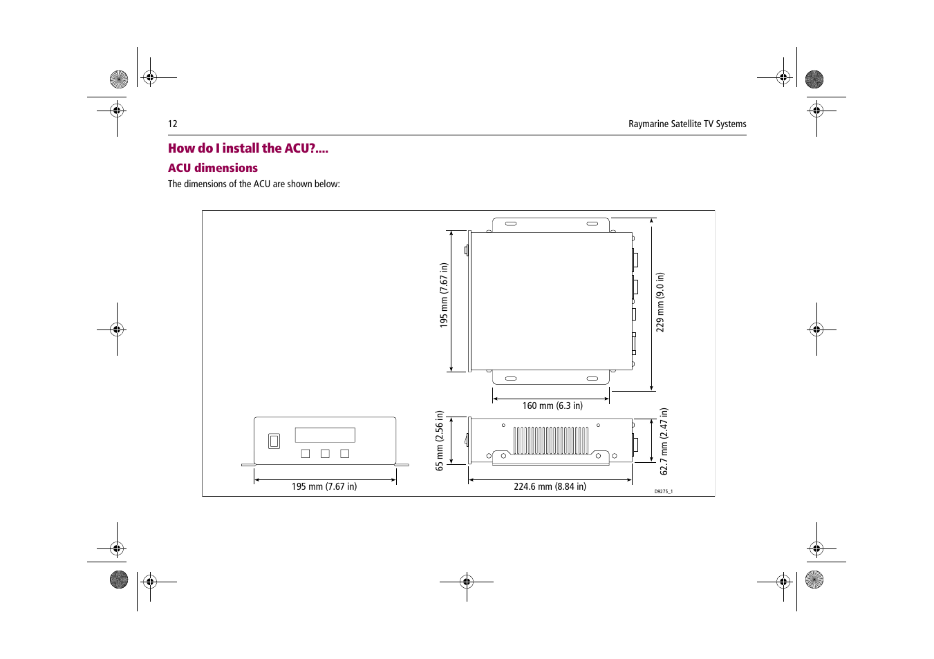How do i install the acu | Raymarine Satellite TV Systems User Manual | Page 16 / 78