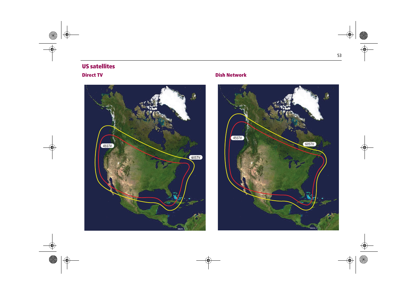 Us satellites | Raymarine Satellite TV Systems User Manual | Page 57 / 78