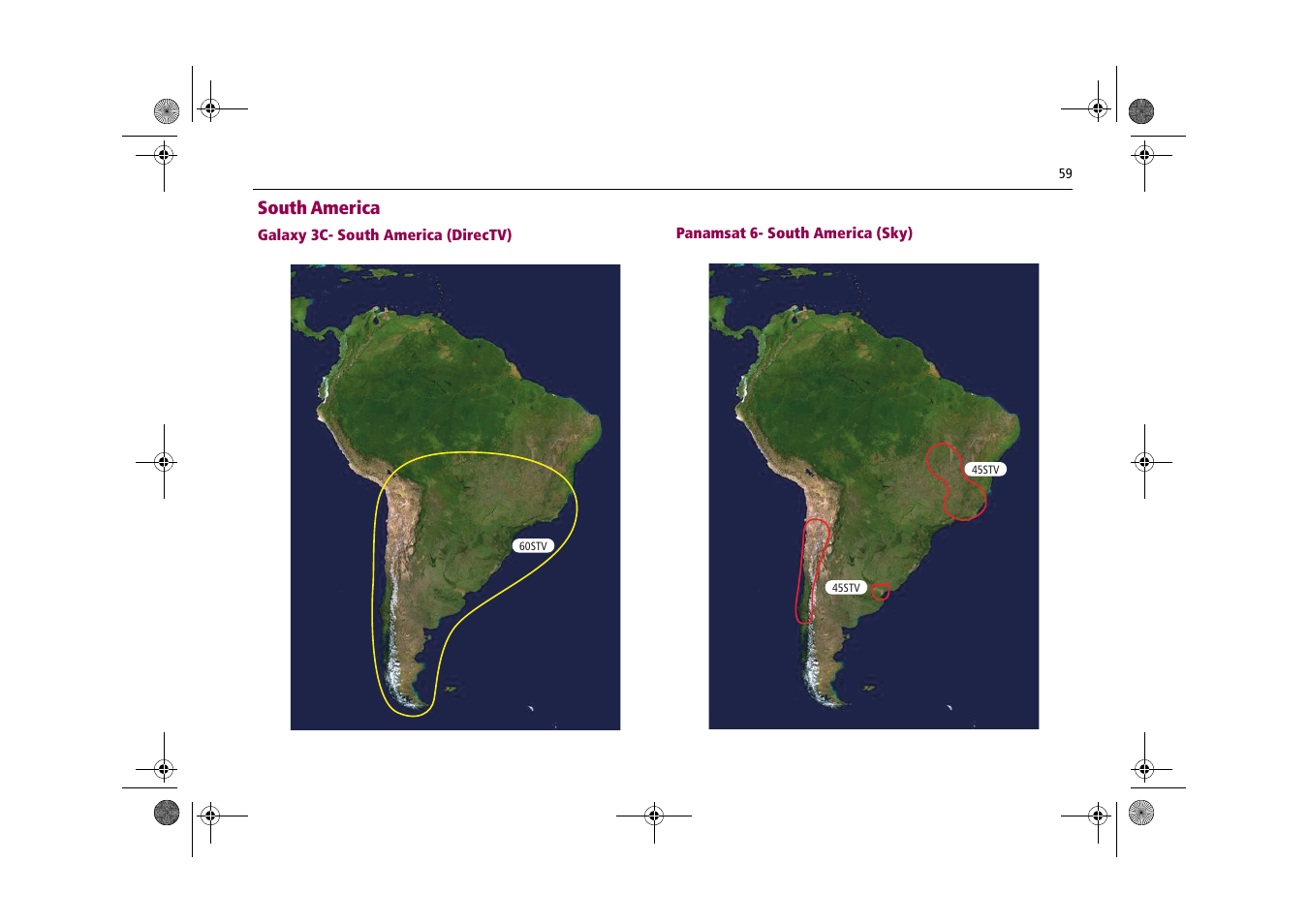 South america | Raymarine Satellite TV Systems User Manual | Page 63 / 78