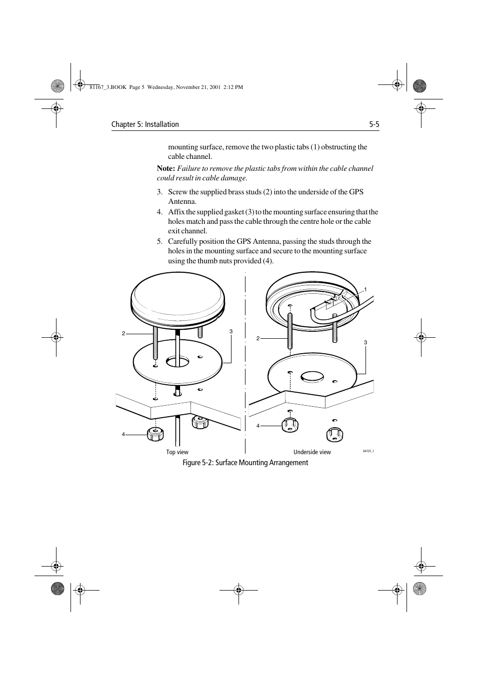 Figure 5-2: surface mounting arrangement | Raymarine 320 User Manual | Page 104 / 139