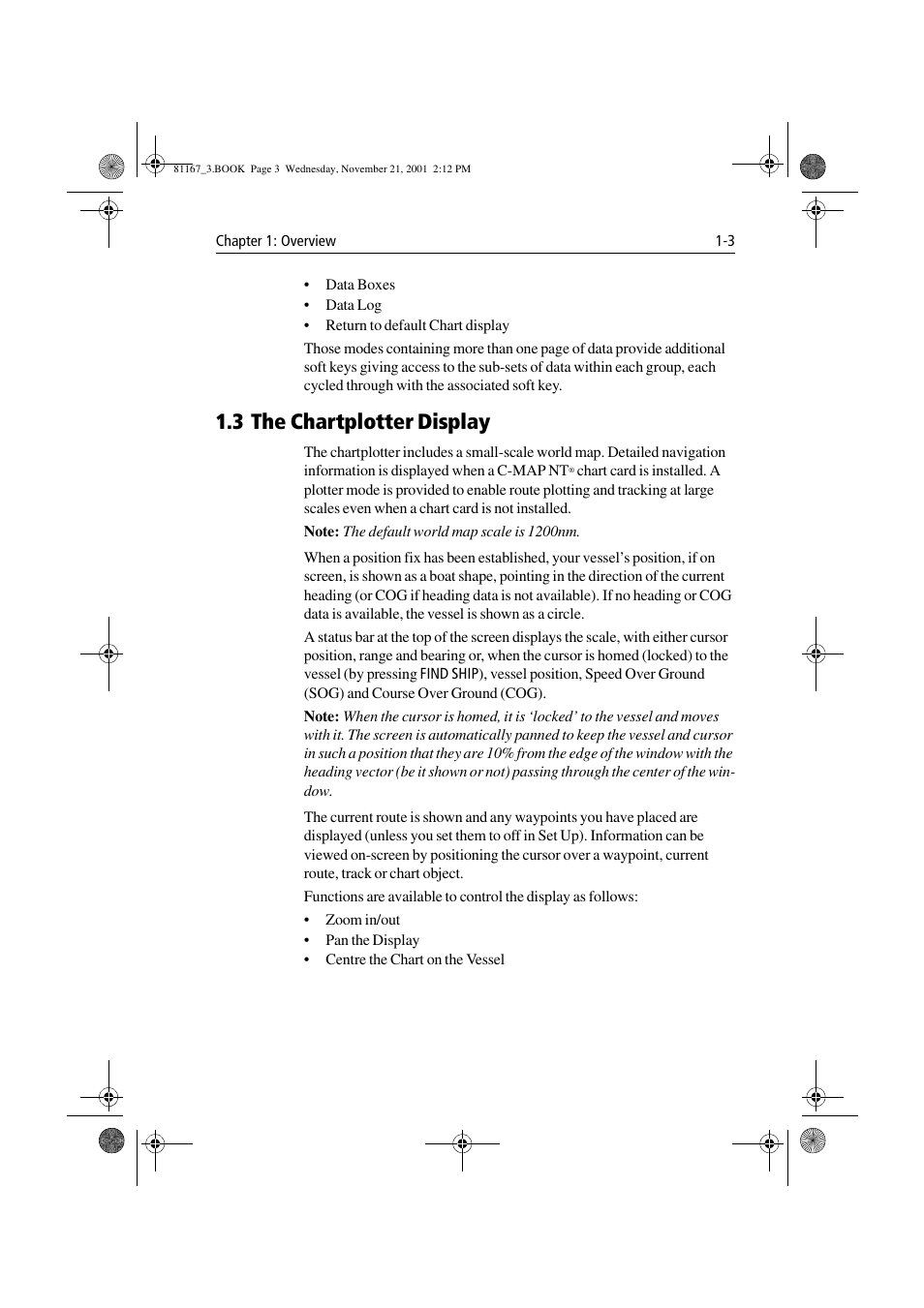 3 the chartplotter display, 3 the chartplotter display -3 | Raymarine 320 User Manual | Page 14 / 139