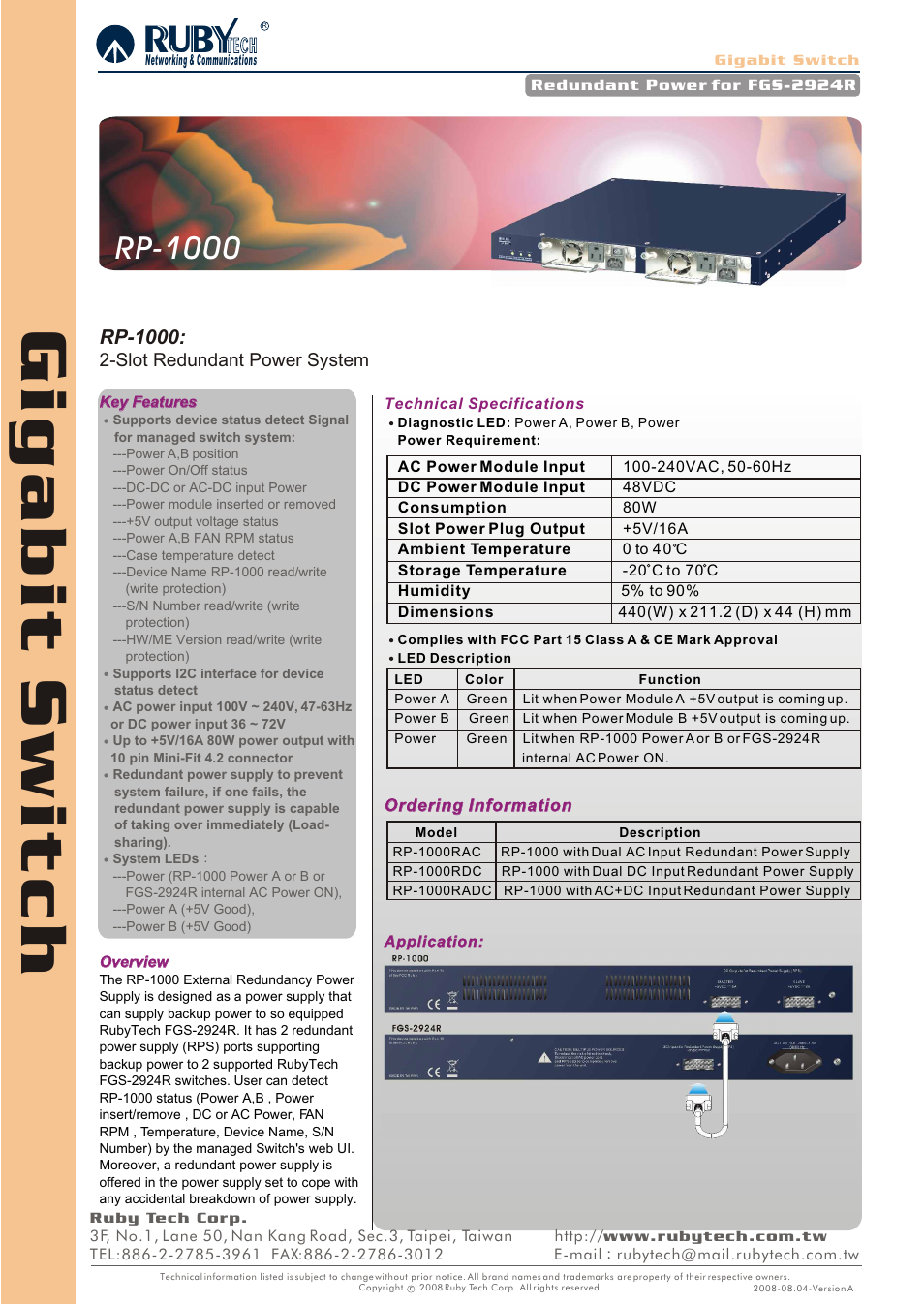 Ruby Tech RP-1000 User Manual | 1 page